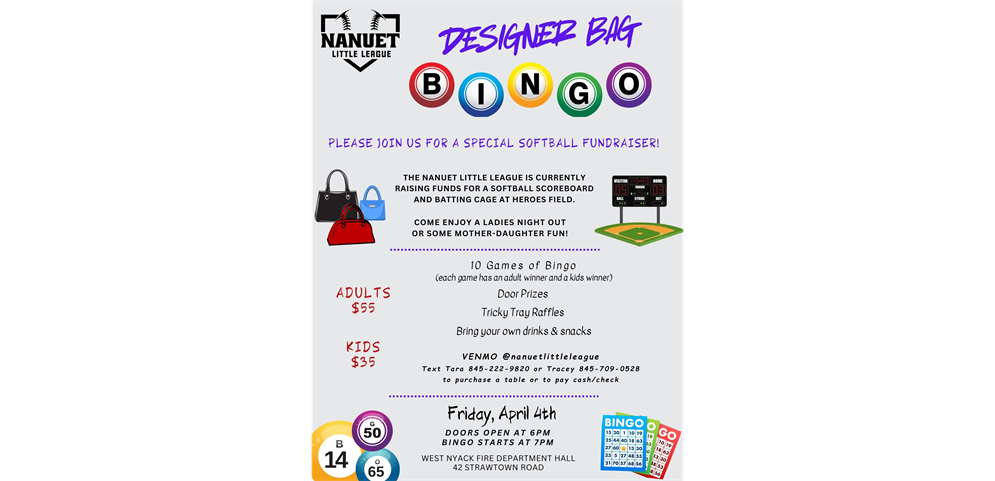 Designer Bag Bingo Fundraiser